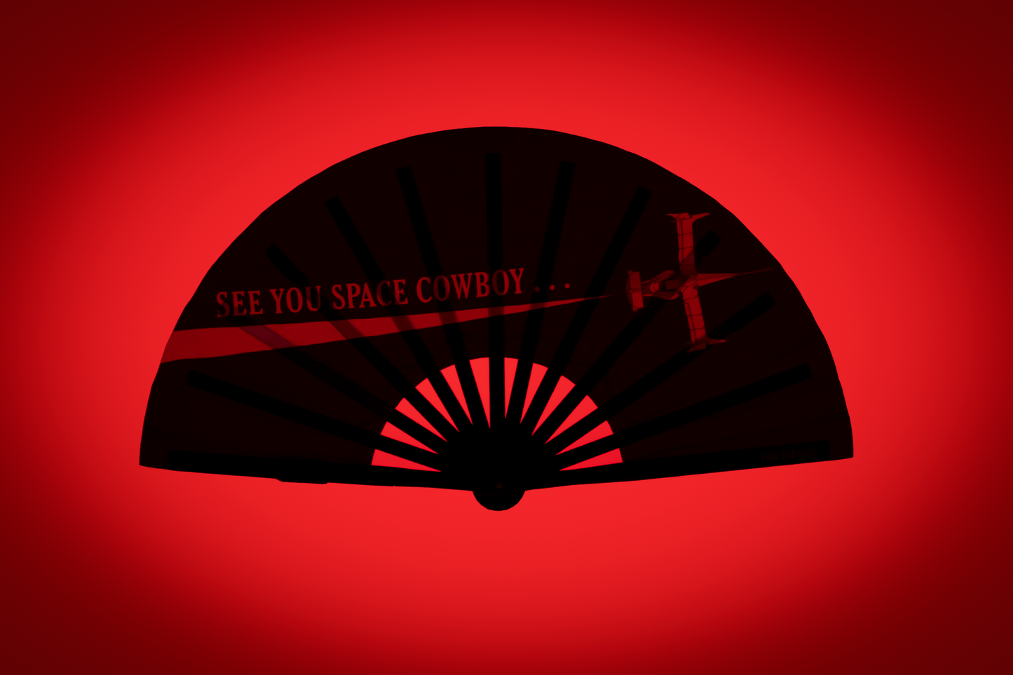 Space Jazz Folding Fan w/ Red LEDs