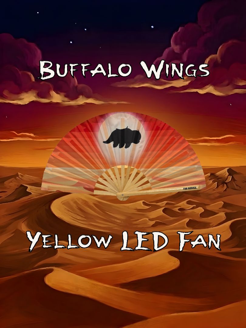Buffalo Wings Folding Fan w/ Yellow LEDs