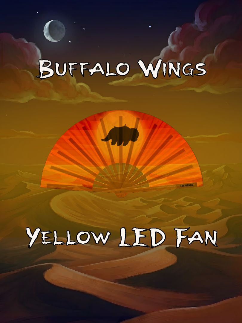 Buffalo Wings Folding Fan w/ Yellow LEDs