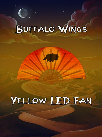 Buffalo Wings Folding Fan w/ Yellow LEDs