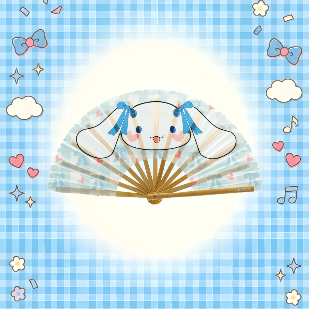 Cinnamon Rolls Folding Fan w/ Blue LEDs