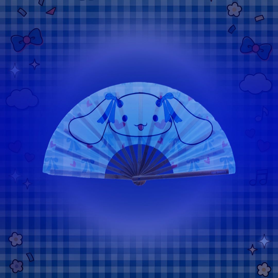 Cinnamon Rolls Folding Fan w/ Blue LEDs