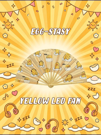 Egg-stasy Folding Fan w/ Yellow LEDs