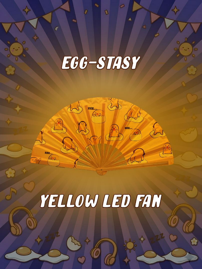 Egg-stasy Folding Fan w/ Yellow LEDs