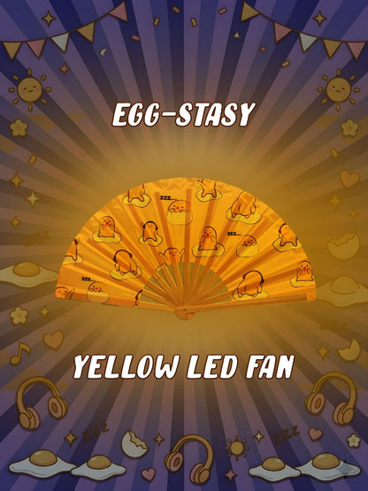 Egg-stasy Folding Fan w/ Yellow LEDs
