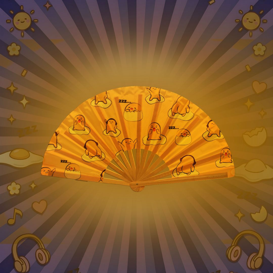 Egg-stasy Folding Fan w/ Yellow LEDs