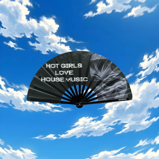 Hot Girls Love House Folding Fan w/ Pink LEDs