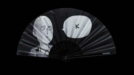 One Punch Fan Folding Fan w/ Red LEDs v2