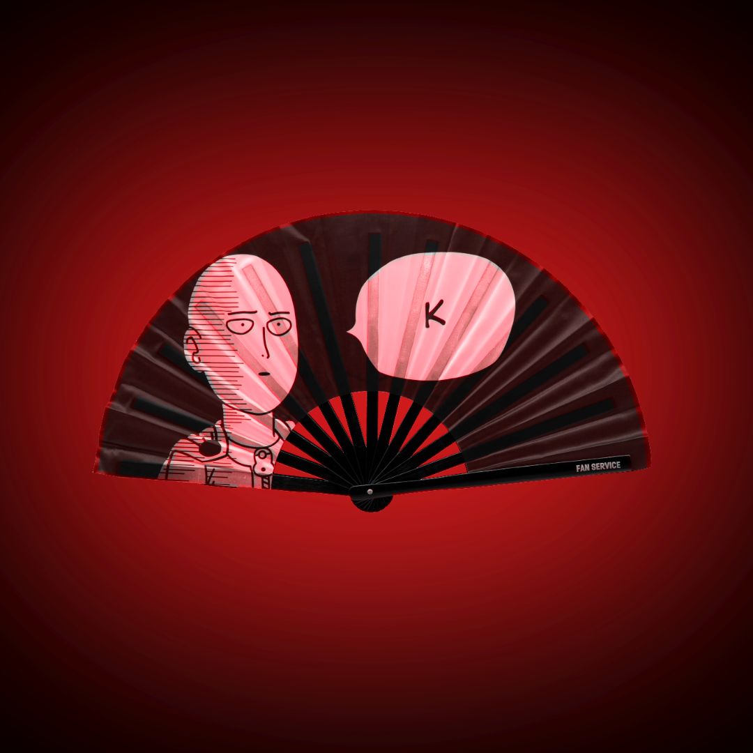 One Punch Fan Folding Fan w/ Red LEDs v2