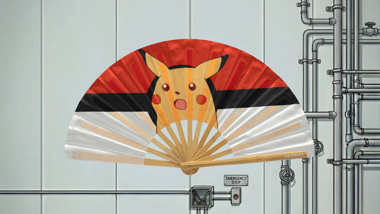Shocked Pika Folding Fan w/ Lightning Yellow LEDs