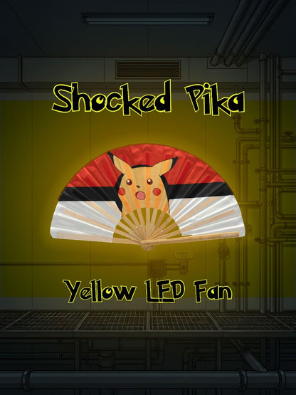 Shocked Pika Folding Fan w/ Lightning Yellow LEDs