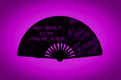 Hot Girls Love House Folding Fan w/ Pink LEDs