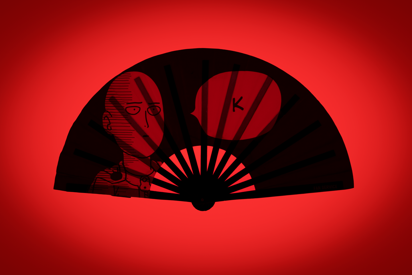 One Punch Fan Folding Fan w/ Red LEDs v2